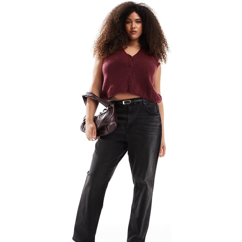 ASOS Curve ASOS DESIGN Curve slim fit comfort mom jeans in washed 103492104