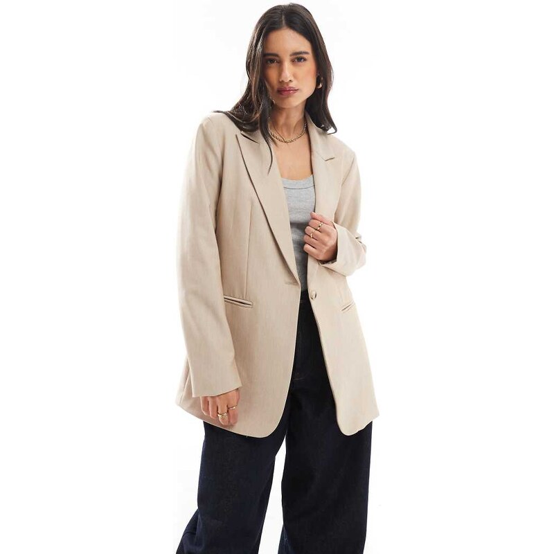 ASOS DESIGN tailored relaxed blazer in stone-Neutral 104105103