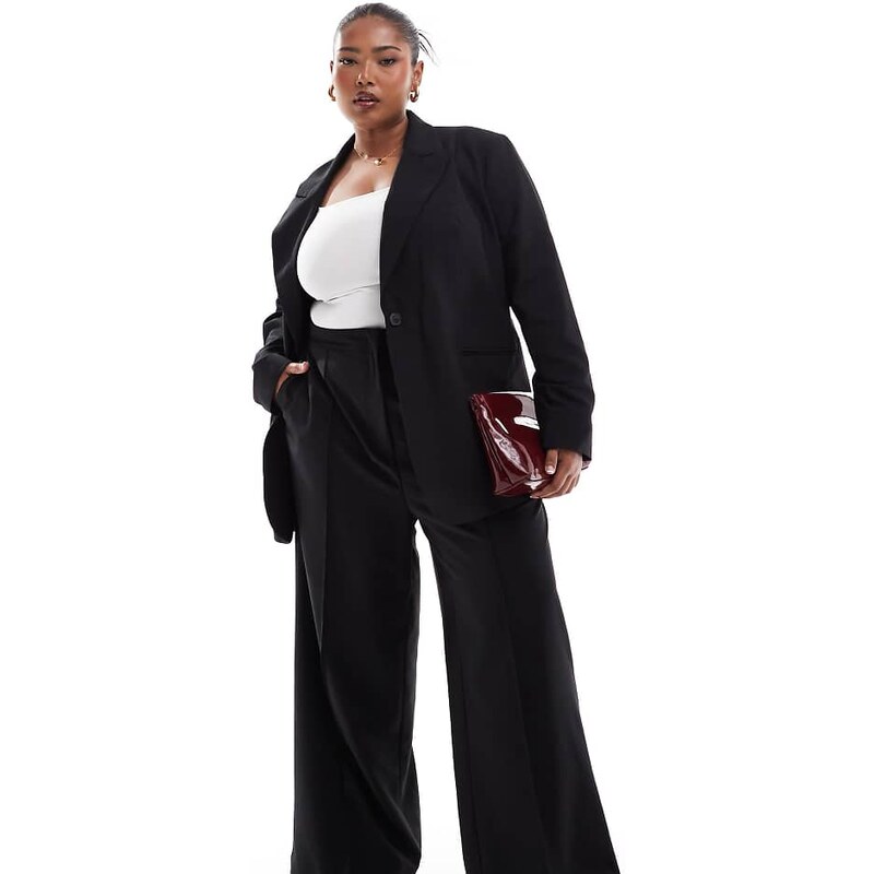 ASOS DESIGN Curve tailored relaxed blazer in black 103492403