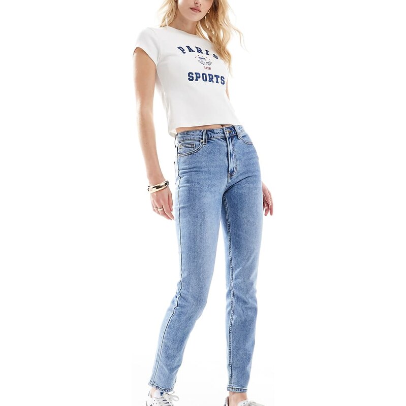ONLY Tall Emily straight leg jeans in medium blue 103493903