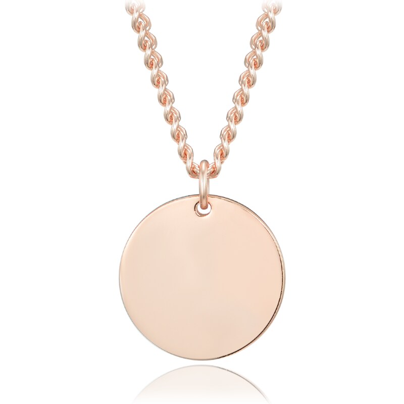 MINET Decentní Rose gold stříbrný náhrdelník s kolečkem