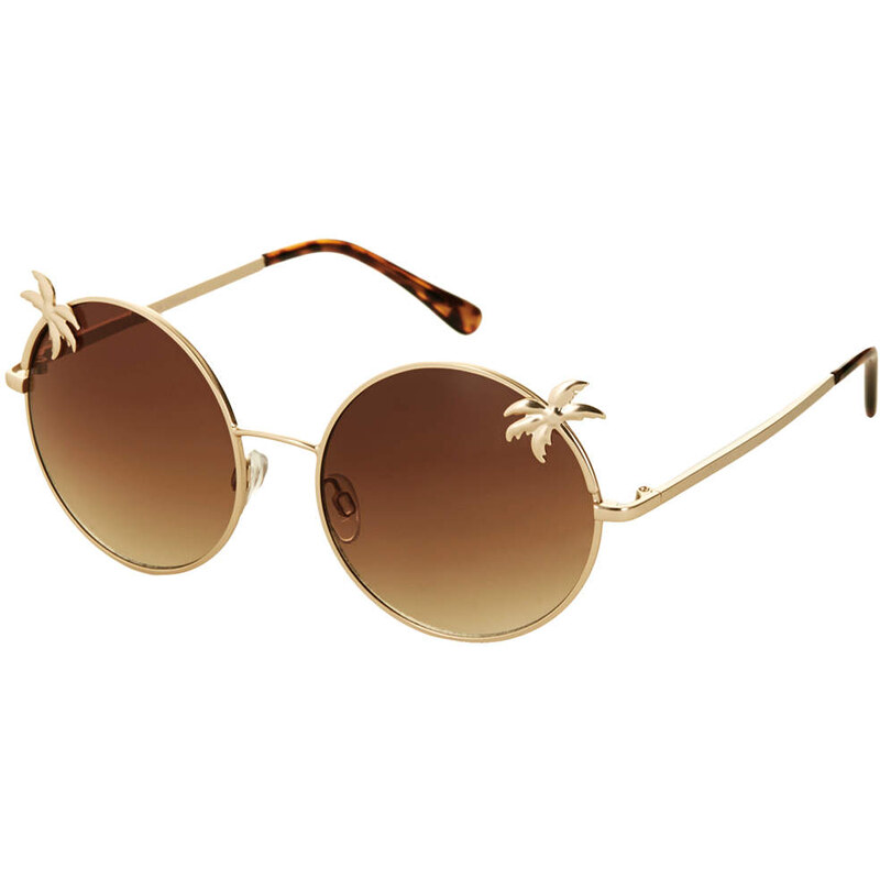 Topshop Palm Tree Round Sunglasses