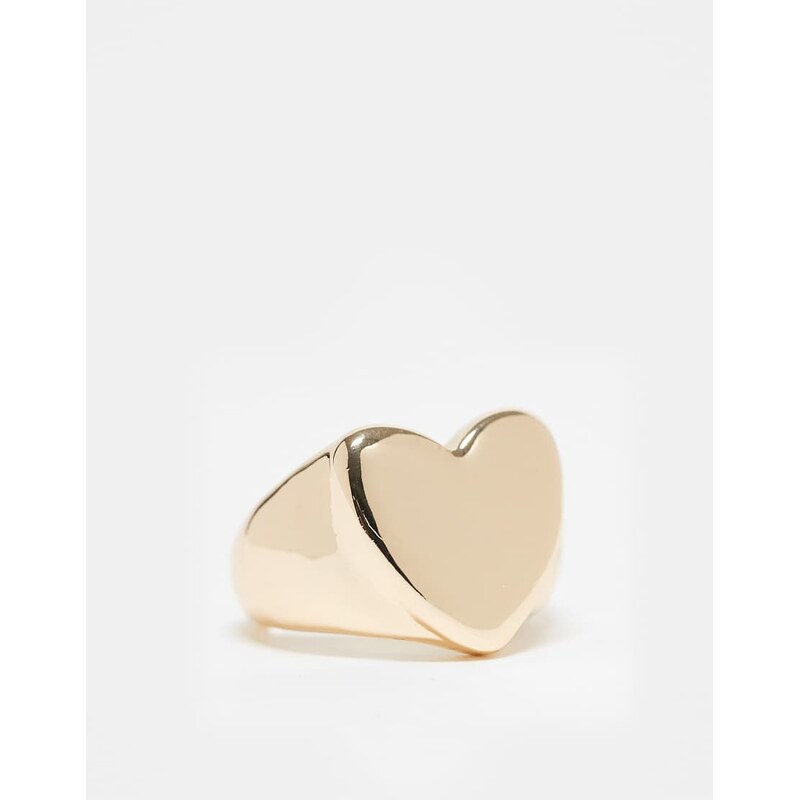 ASOS DESIGN ring with puff heart detail in gold tone 103512655