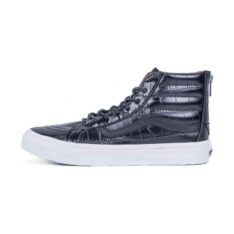 Sneakers - tenisky Vans SK8-HI SLIM ZIP (Croc Leather) black