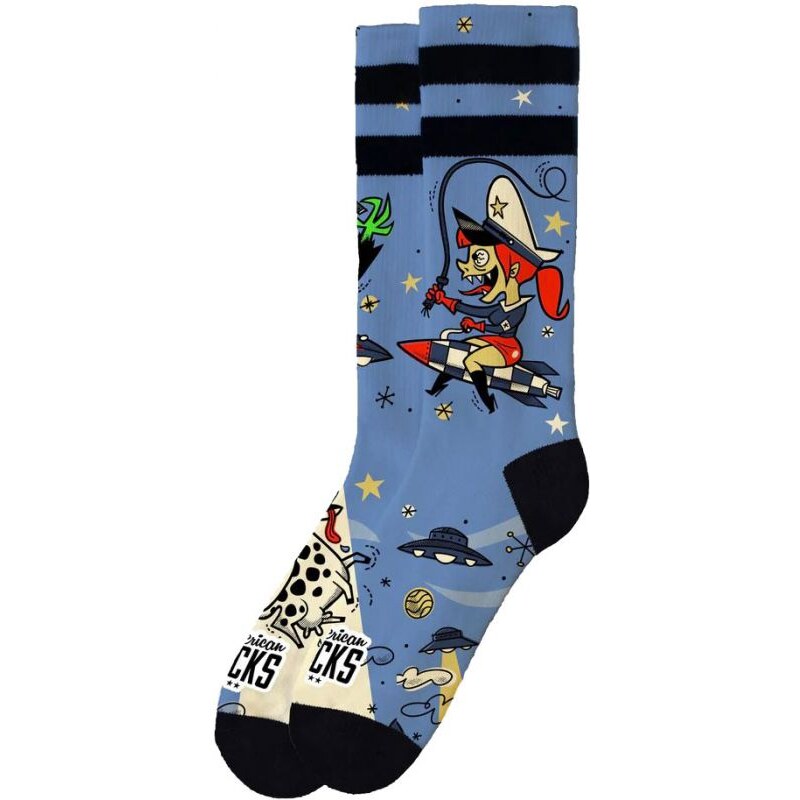 PONOŽKY AMERICAN SOCKS Alien Snatch - modrá -