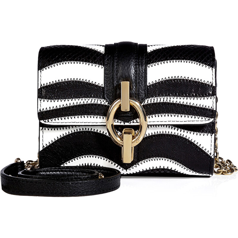 Diane von Furstenberg Zebra Print Leather Micro Mini Shoulder Bag