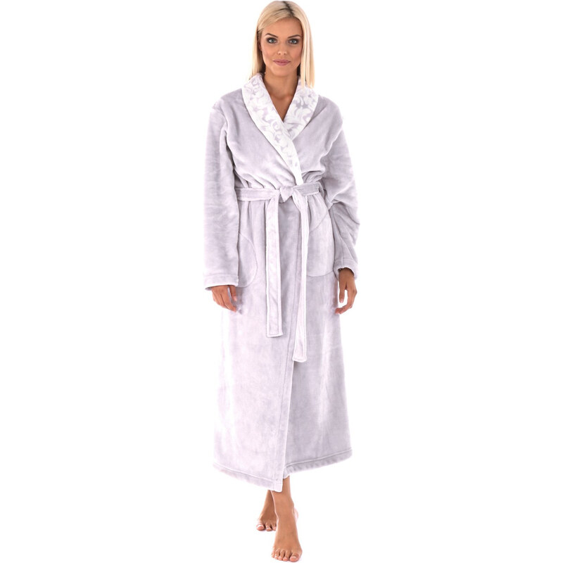Dámský župan Flora 2556 jednobarevný dove grey - Vestis