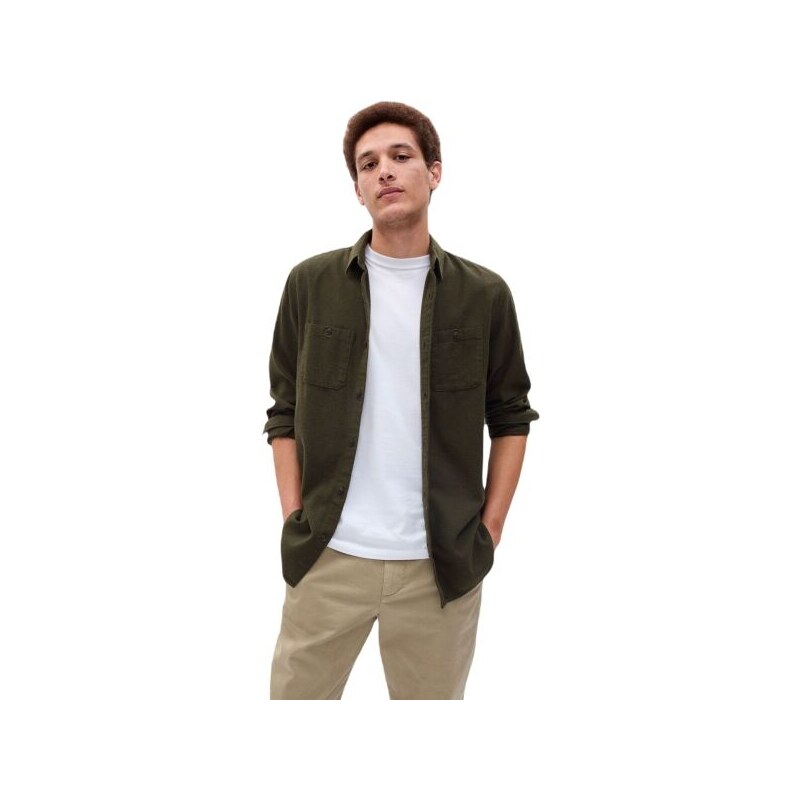 GAP FA23 MIDWEIGHT HEATHER FLANNEL Pánská košile