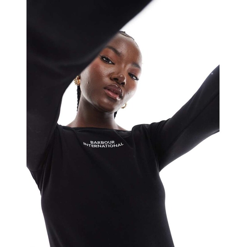 Barbour International Kaylee long sleeve t-shirt in black 114719363