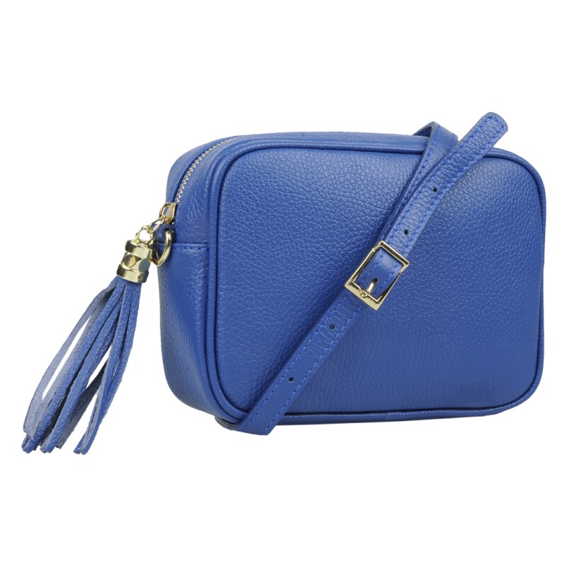 Modrá kožená italská crossbody kabelka Bala Bluette NovaKabelka
