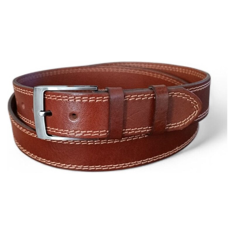 Pánský kožený opasek Penny Belts Francisco hnědý