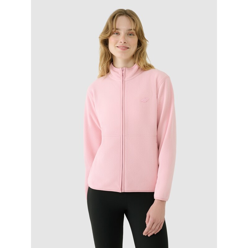 4F Dámský fleece regular se stojáčkem - růžový