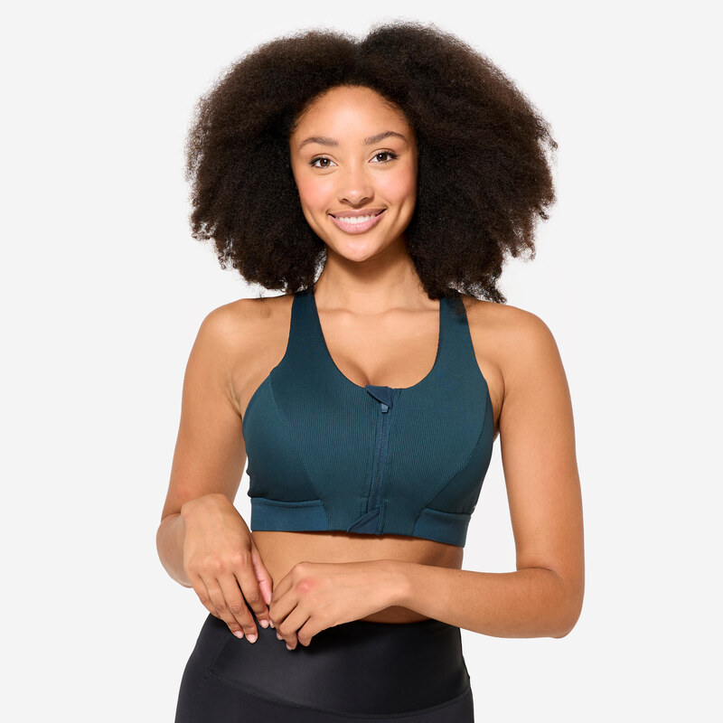 DECATHLON Dámská fitness podprsenka na zip střední zpevnění 103552833