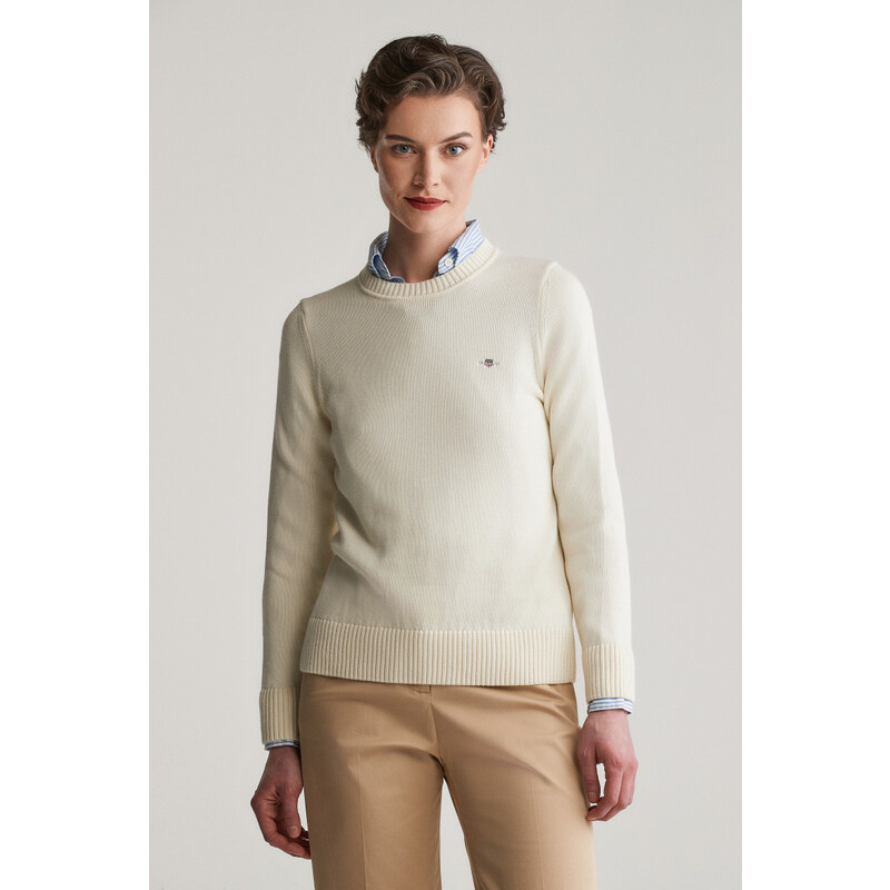 SVETR GANT CLASSIC COTTON C-NECK CREAM 107774629