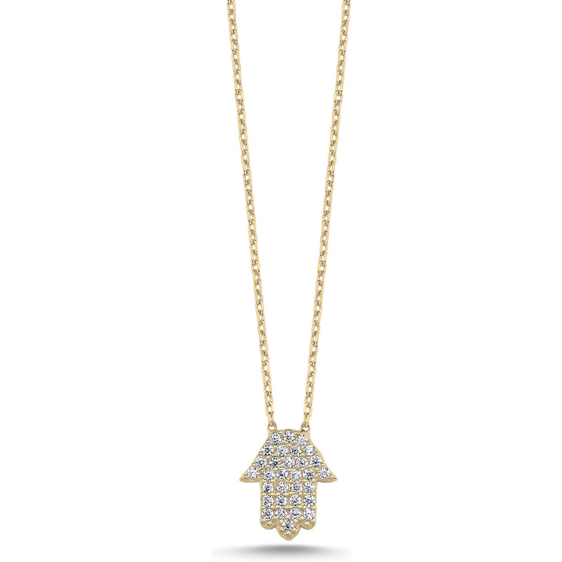 LUNICA Stříbrný náhrdelník HAMSA GOLD 103556894