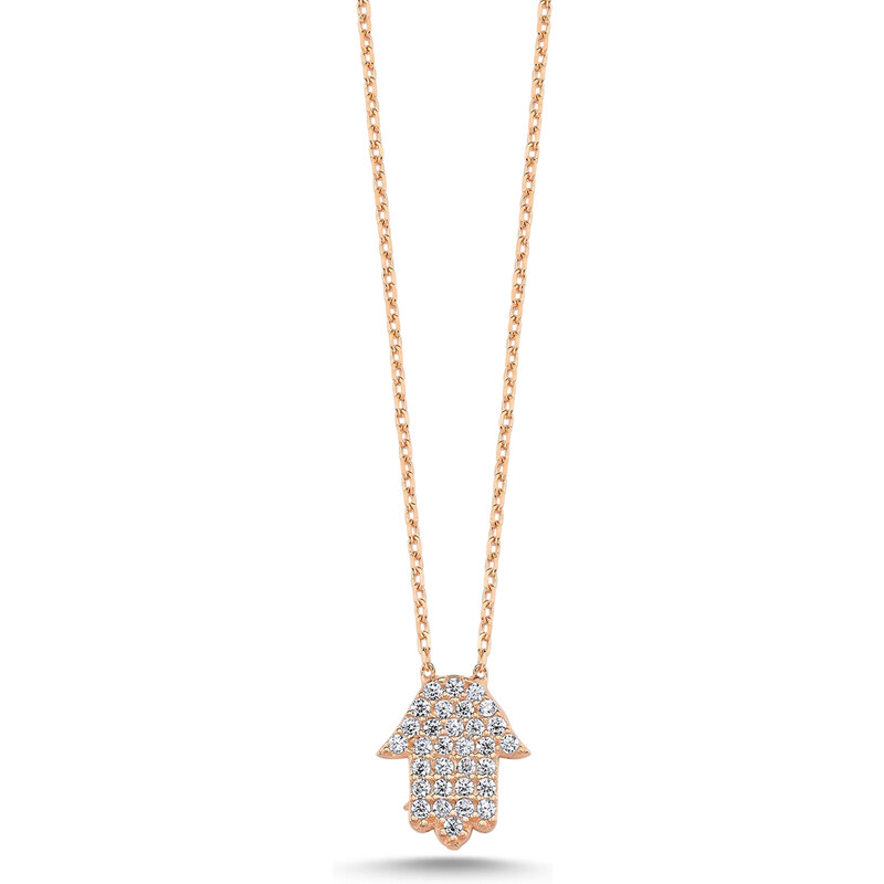 LUNICA Stříbrný náhrdelník HAMSA ROSE 103556895