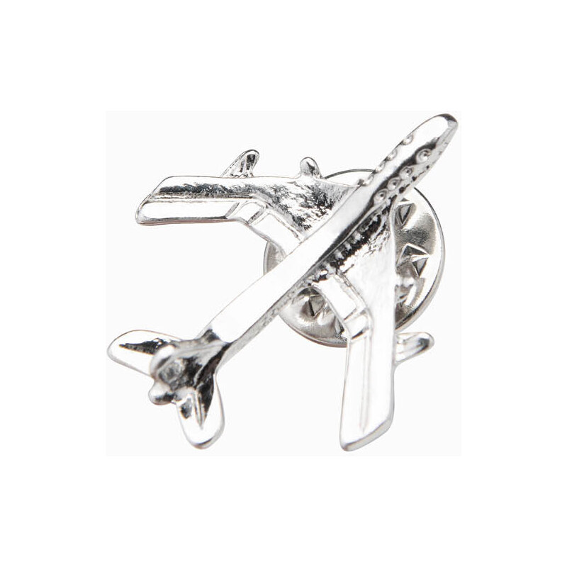 Ombre Decorative metal clothes pin airplane - silver