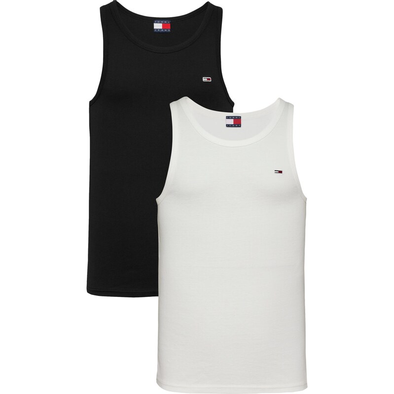 Tommy Jeans Tričko Tommy Flag Extra Slim Tank černá / bílá