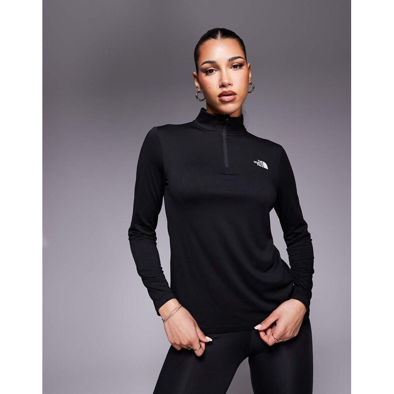 The North Face Training Flex 1/4 logo top in black