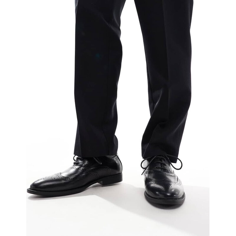 ASOS DESIGN lace up brogue shoes in black