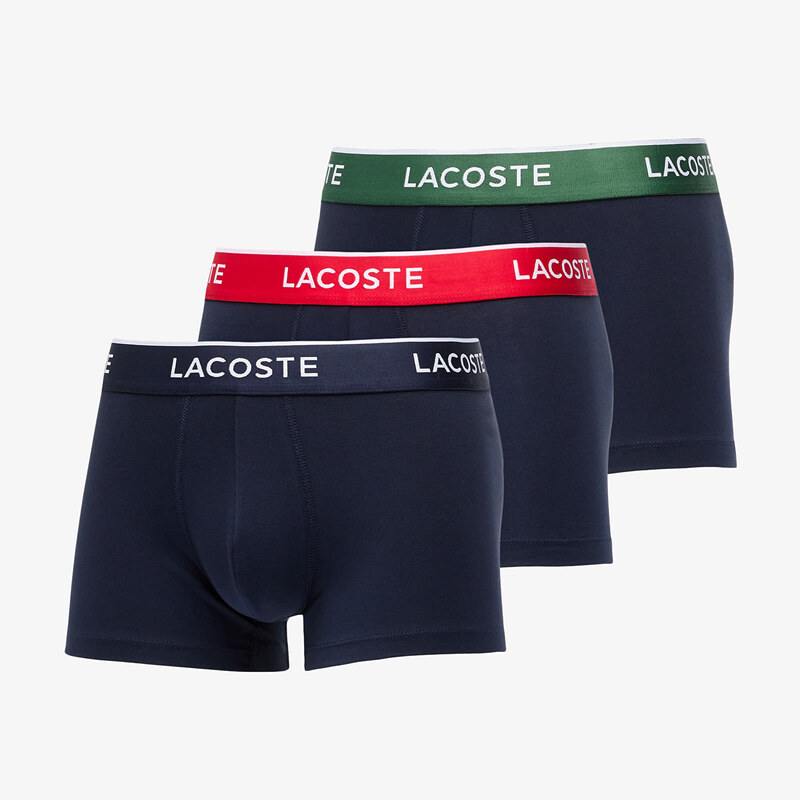 Boxerky LACOSTE Trunk 3-Pack Navy Blue/ Green/ Red/ Navy M 103579414