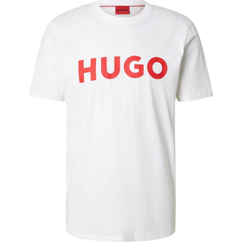 HUGO Tričko Dulivio červená / bílá