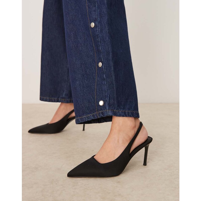 ASOS DESIGN Spicy slingback stiletto mid heeled shoes in black