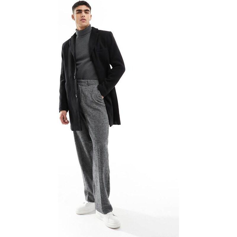 ONLY & SONS overcoat with wool in black