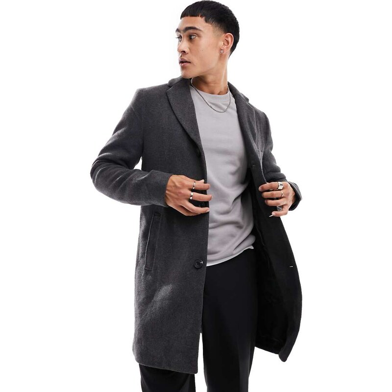 ONLY & SONS overcoat with wool in grey