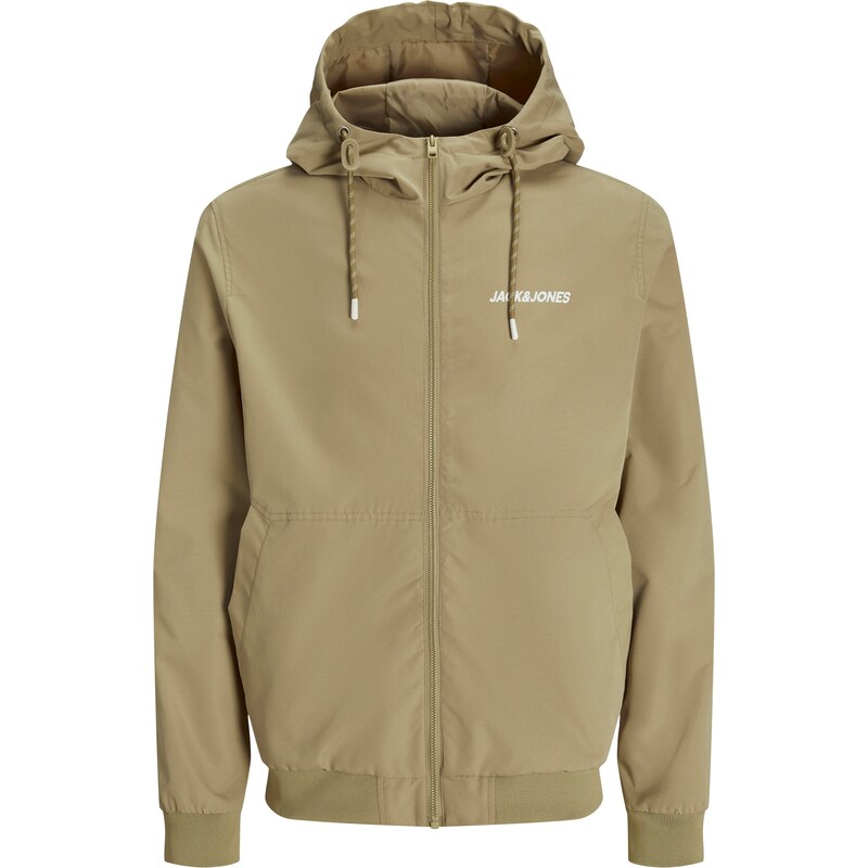 JACK & JONES Přechodná bunda JJERush tmavě béžová / bílá