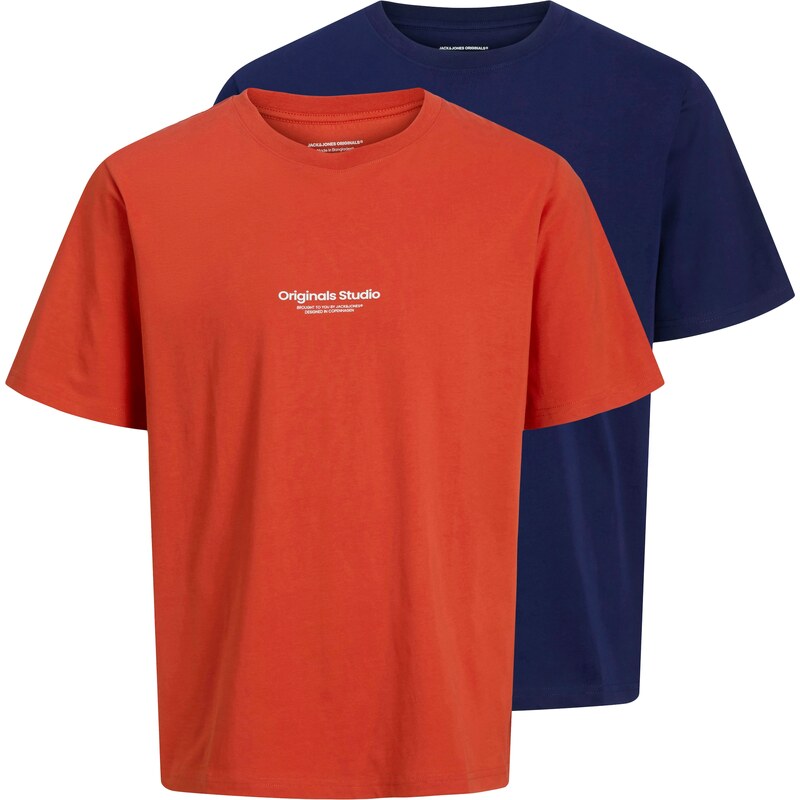 JACK & JONES Tričko JORVesterbro noční modrá / červená / bílá