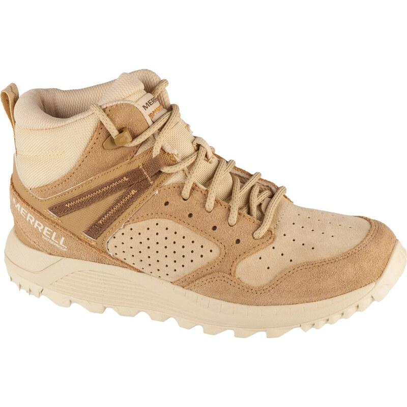 Béžové dámské zimní kotníkové boty Merrell Wildwood Mid Leather