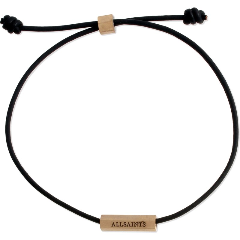 AllSaints Náramek Friendship čokoládová / zlatá / černá