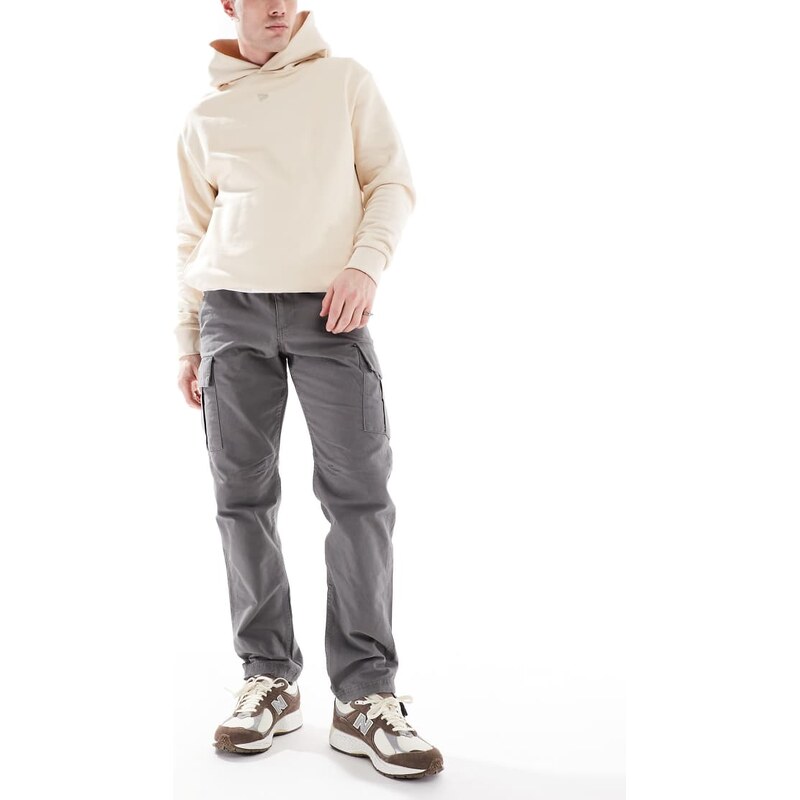 Jack & Jones loose fit cargo trouser in dark grey