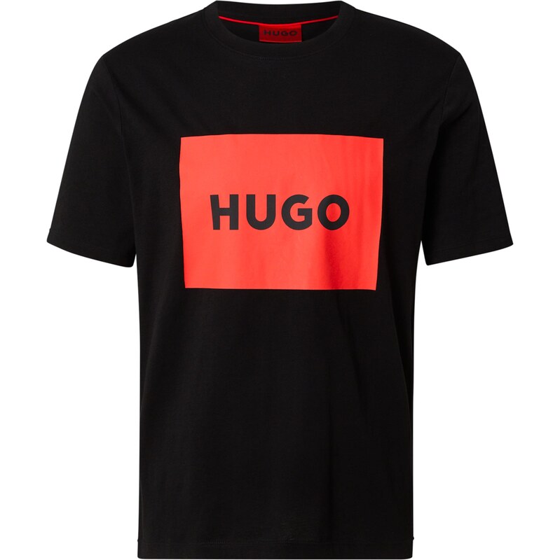 HUGO Tričko Dulive222 světle červená / černá