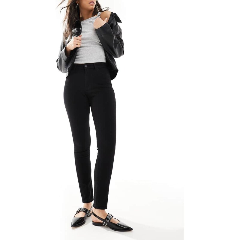 JDY Moon high waist skinny jeans in black 103652140
