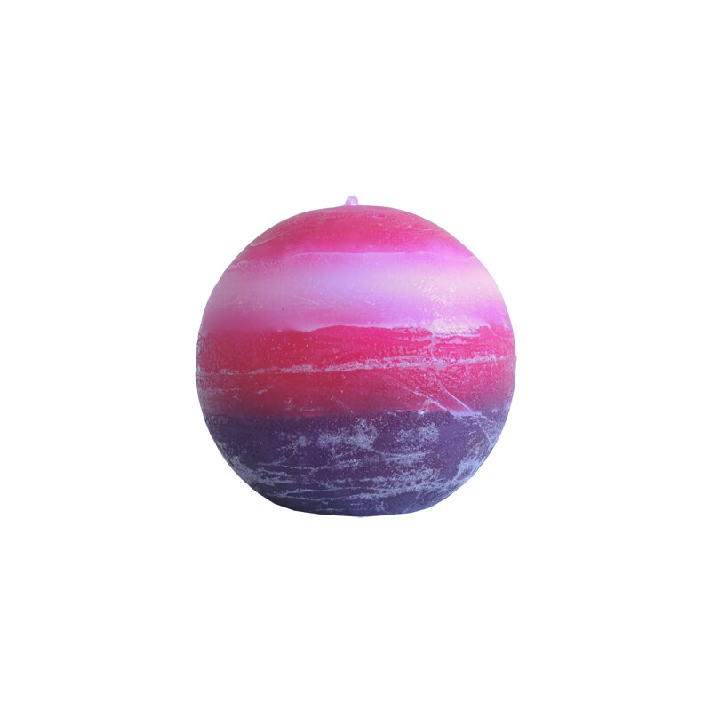 StarDeco Svíčka fialovorůžová kulatá 7 cm