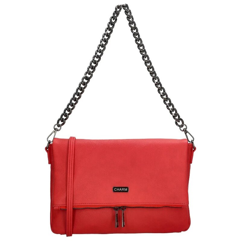 Charm London Červená crossbody kabelka s řetízkem Elysia