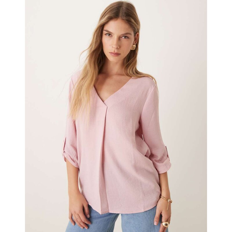 JDY v neck blouse in light pink 109602430