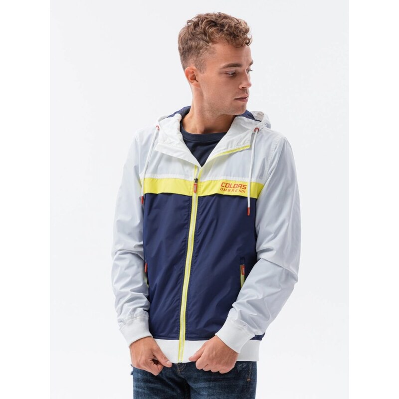 Ombre Clothing Sportovní bunda v bílo-granátové barvě C438