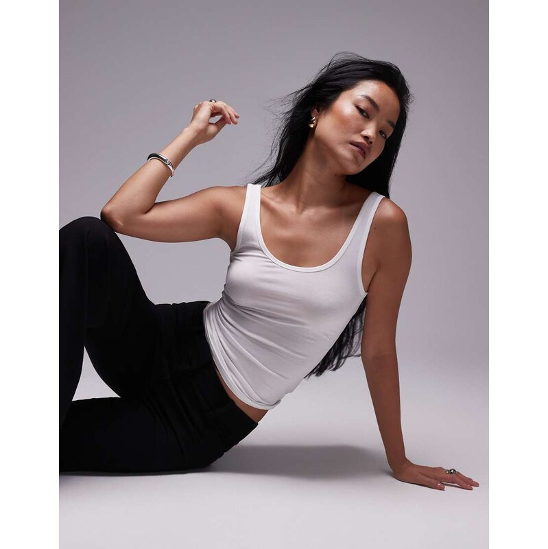 ARKET supersoft slim fit vest in white