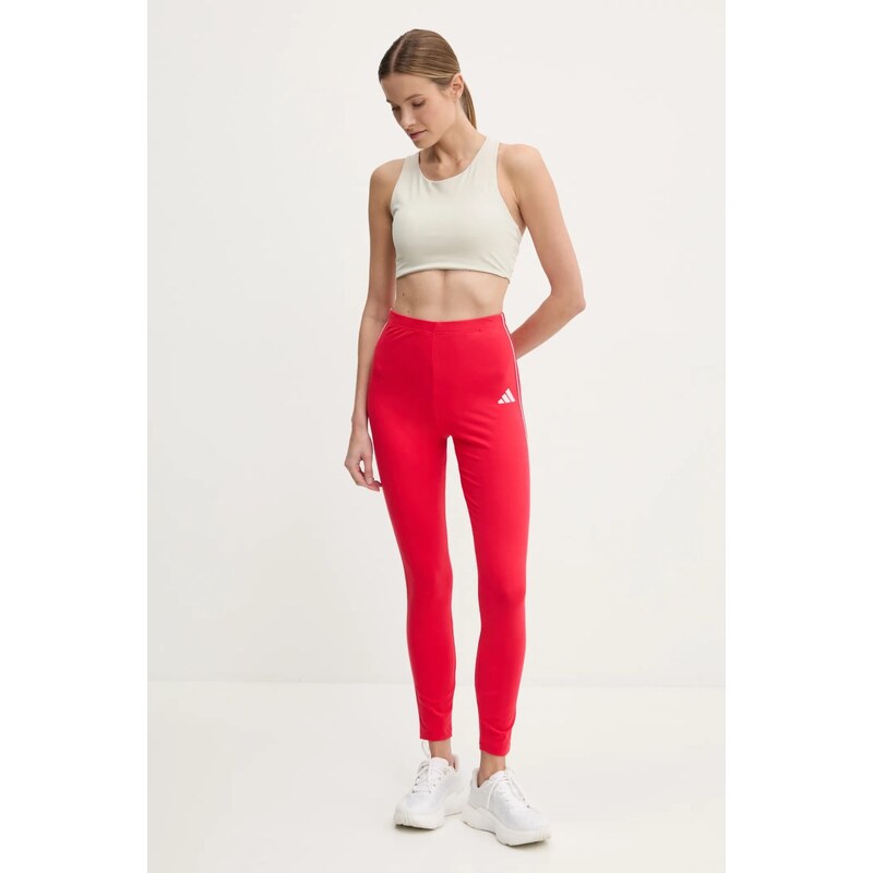 Legíny adidas W CB Color Pop dámské, červená barva, s potiskem, JD5567
