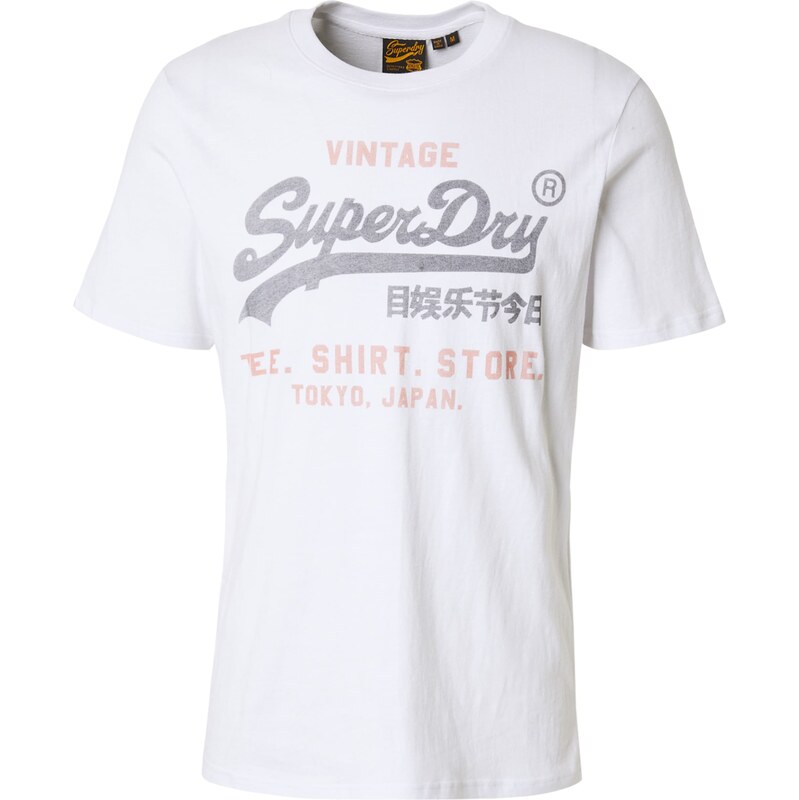 Superdry & Co Tričko Heritage tmavě šedá / broskvová / bílá