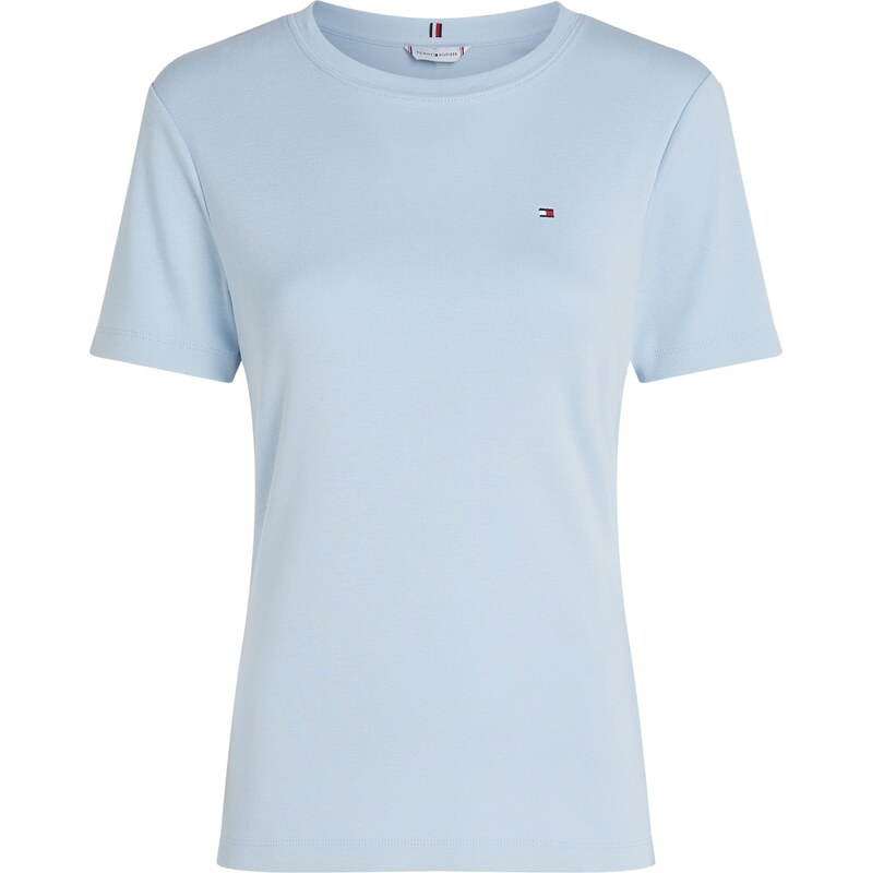 TOMMY HILFIGER Tričko Flag Embroidery Slim světlemodrá