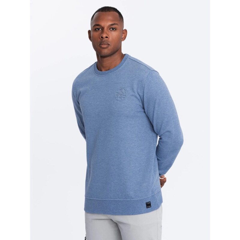 Ombre Clothing Pánská denim mikina s logem V4 SSNZ-0163