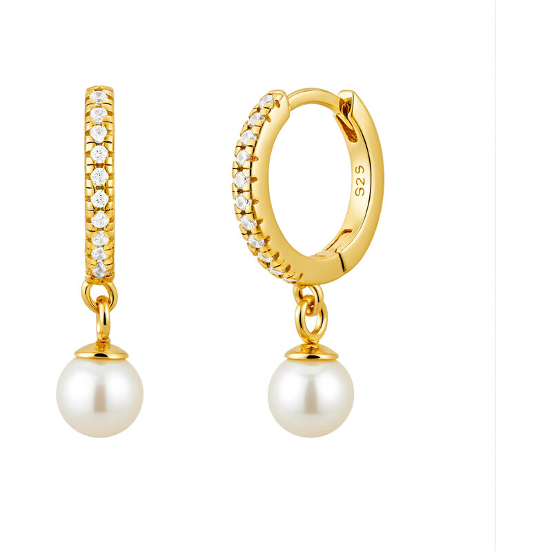 Olivie Stříbrné náušnice s perlou GOLD 9349