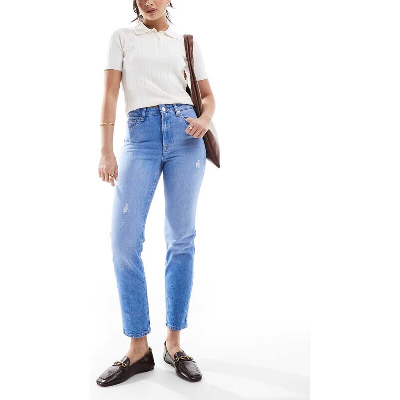ONLY Emily high waisted straight leg jeans with slight