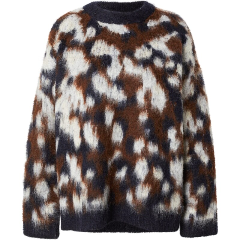 TOPSHOP Svetr námořnická modř / čokoládová / offwhite