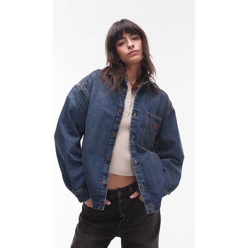 Carhartt WIP lovilia shirt jacket in blue wash