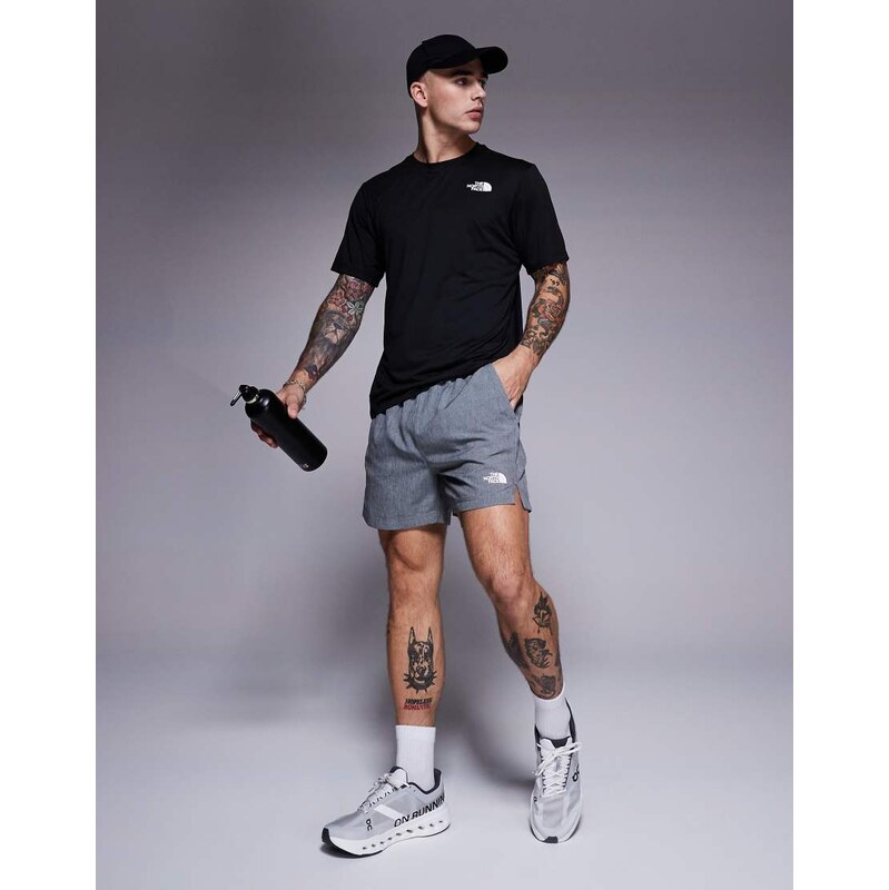 The North Face 24/7 5 logo shorts in grey